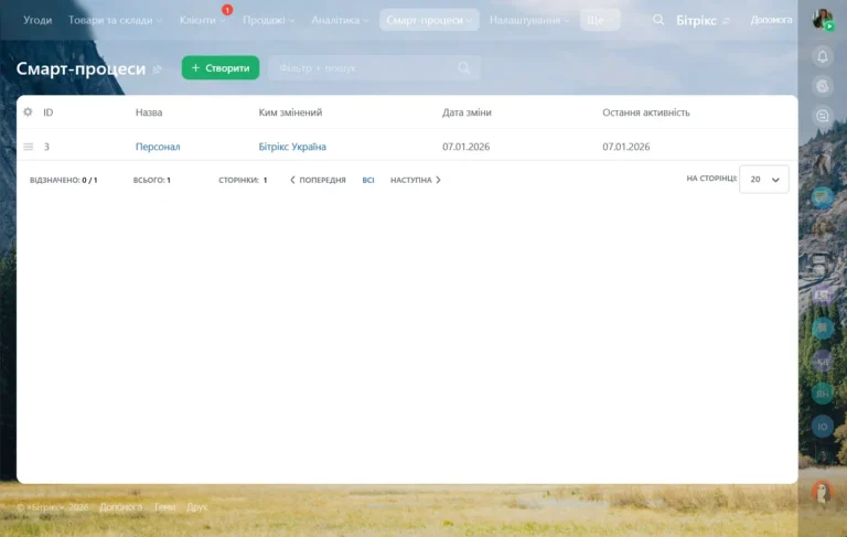 Список смарт-процесів