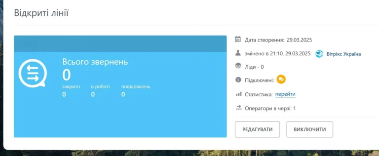 Статистика Відкриті Лінії