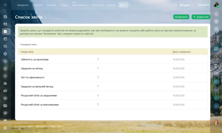Звіти шаблони
